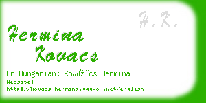 hermina kovacs business card